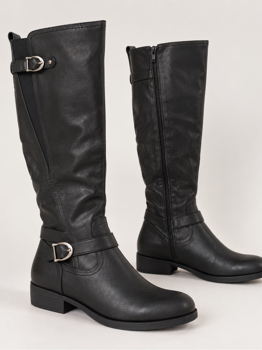 Kim Rogers Jedda Black Knee High Riding Boots Size 8M Buckle